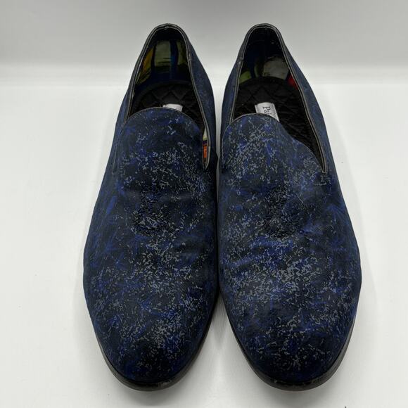 PAISLEY & GRAY Party Bow Velvet Spackle Formal Loafers Navy Blue Sz 12 - Picture 4 of 12